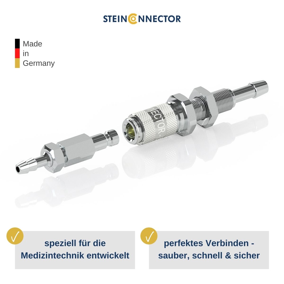 STEINCONNECTOR Medical Kupplungen speziell für medizinische Geräte & Apparate entwickelt - Premium Qualität Made in Germany